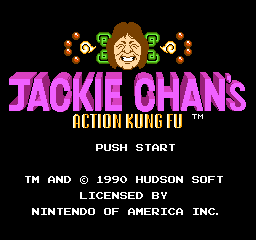 Jackie Chan's Action Kung Fu title screen for NES